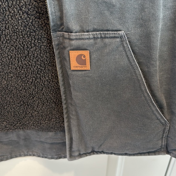 Carhartt Men's Washed Duck Sherpa-Lined Mock-Neck Vest size 2XL - Picture 10 of 11